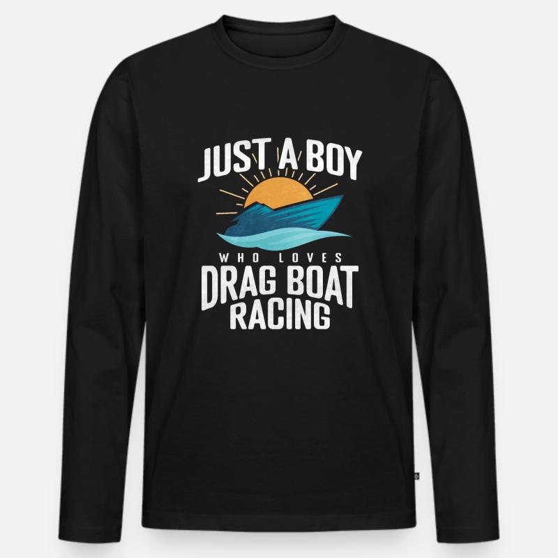 Drachenbootrennen Drachenboot - Männer Premium Bio Langarmshirt - Schwarz