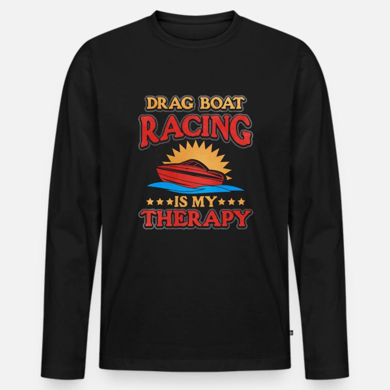 Drachenbootrennen Drachenboot - Männer Premium Bio Langarmshirt - Schwarz