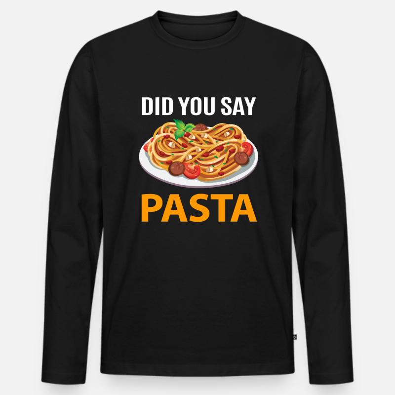 Sagten Sie Pasta? - Männer Premium Bio Langarmshirt - Schwarz