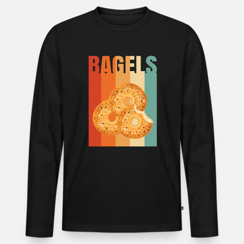 Bagel Bagels Geschenk - Männer Premium Bio Langarmshirt - Schwarz