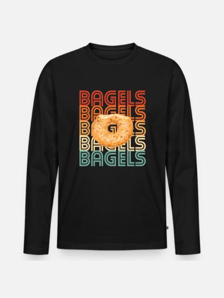 Bagel Bagels Gift - Men's Premium Organic Long Sleeve Shirt - black
