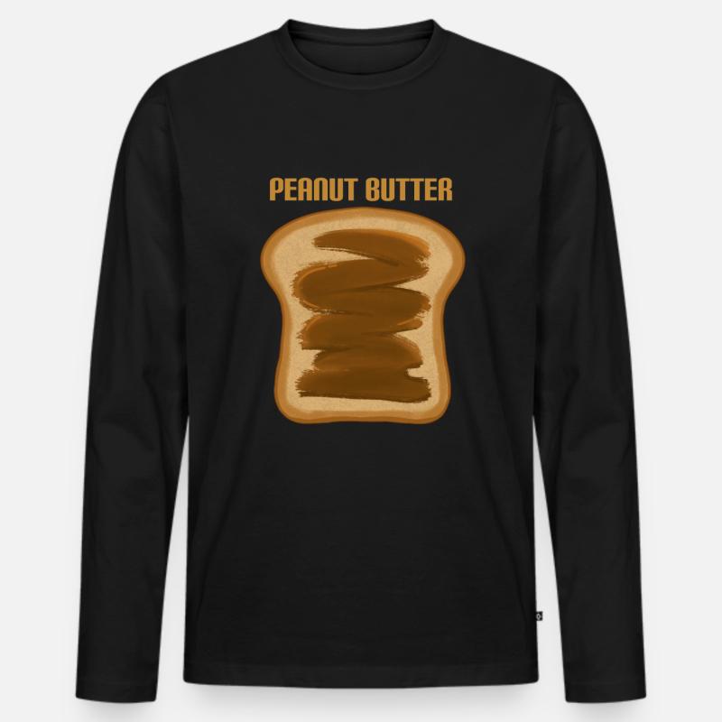 Erdnussbutter Peanut Butter - Männer Premium Bio Langarmshirt - Schwarz