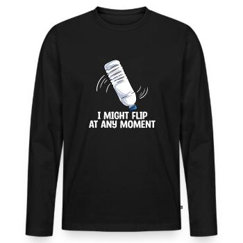 Bouteille d’eau Retournant la bouteille - T-shirt manches longues Premium bio Homme - noir - Devant - Nico (187cm)