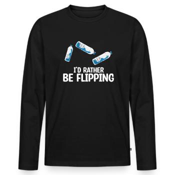 Bouteille d’eau Retournant la bouteille - T-shirt manches longues Premium bio Homme - noir - Devant - Nico (187cm)
