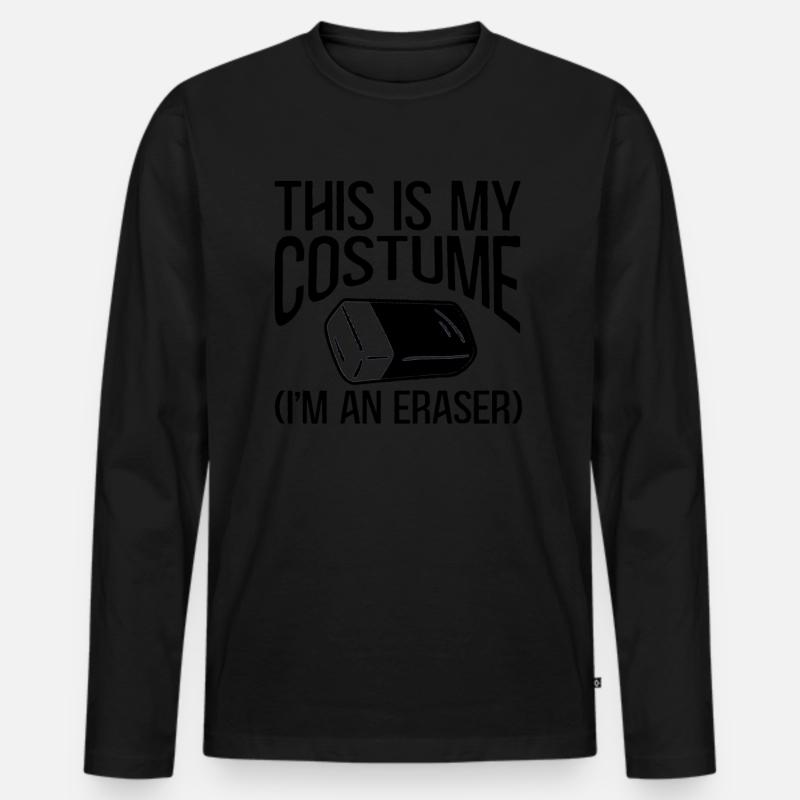 Radiergummi Kostüm Geschenk - Männer Premium Bio Langarmshirt - Schwarz