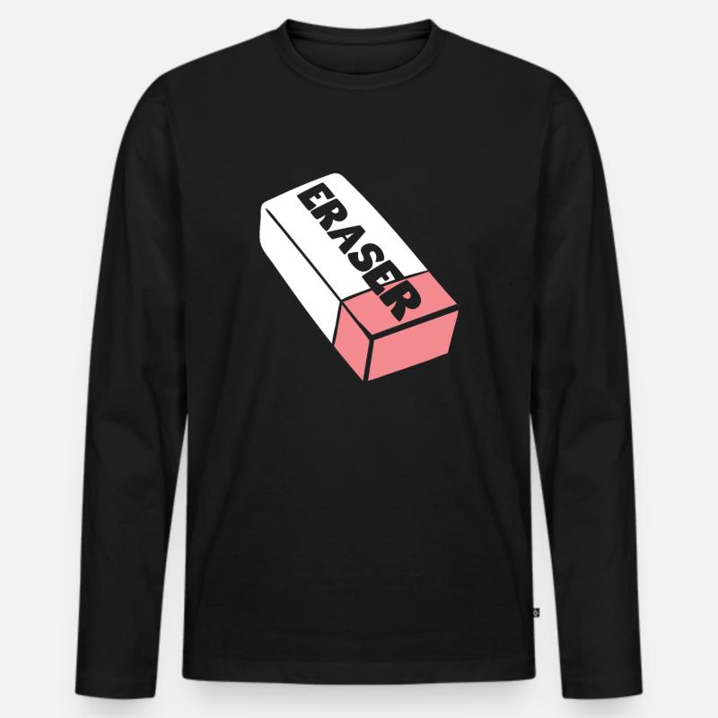 Radiergummi Kostüm - Männer Premium Bio Langarmshirt - Schwarz