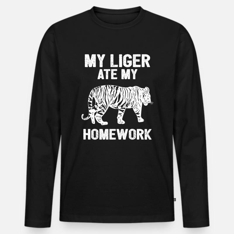 Liger Lustiges Geschenk - Männer Premium Bio Langarmshirt - Schwarz