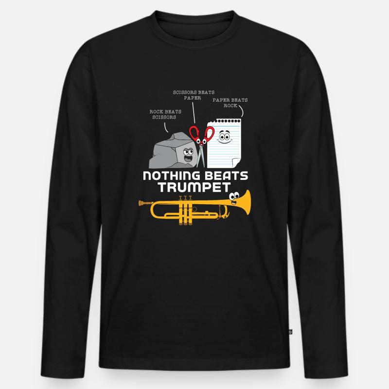 Trompete - Männer Premium Bio Langarmshirt - Schwarz