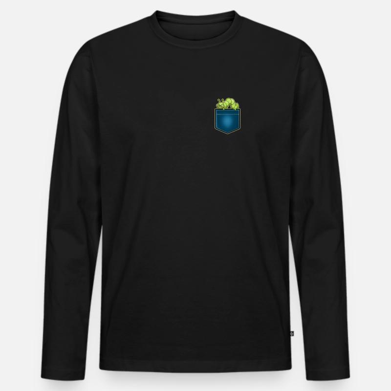 Raupe - Männer Premium Bio Langarmshirt - Schwarz