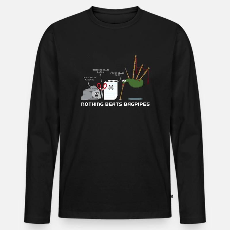 Dudelsack - Männer Premium Bio Langarmshirt - Schwarz