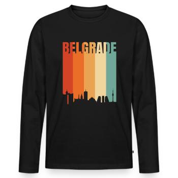 The beauty of Belgrade - Men's Premium Organic Long Sleeve Shirt - black - Front - Nico (187cm)