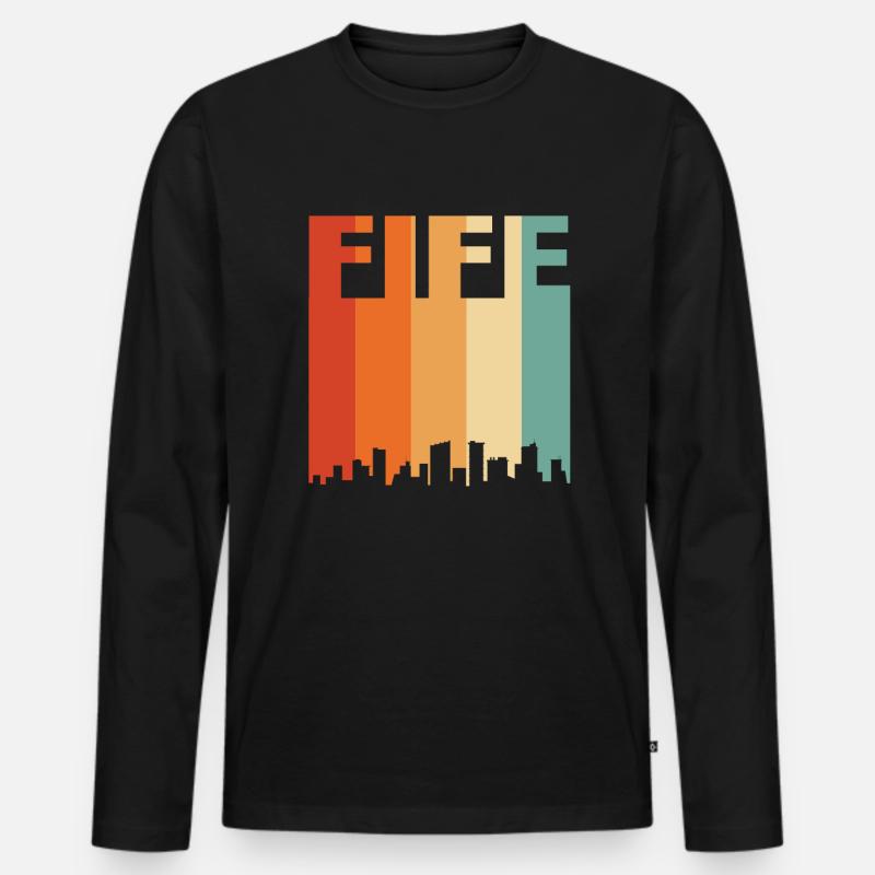 Fife UK England - Männer Premium Bio Langarmshirt - Schwarz