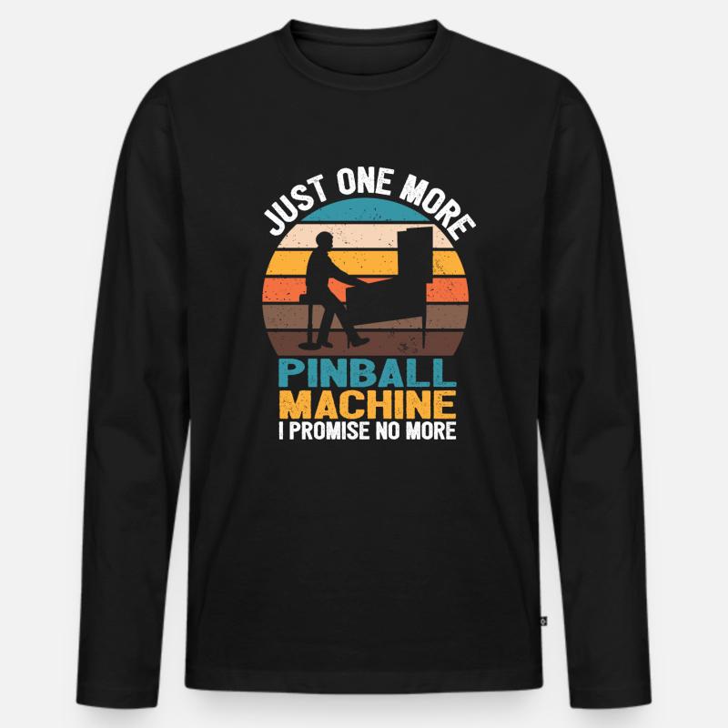 Pinball - Männer Premium Bio Langarmshirt - Schwarz