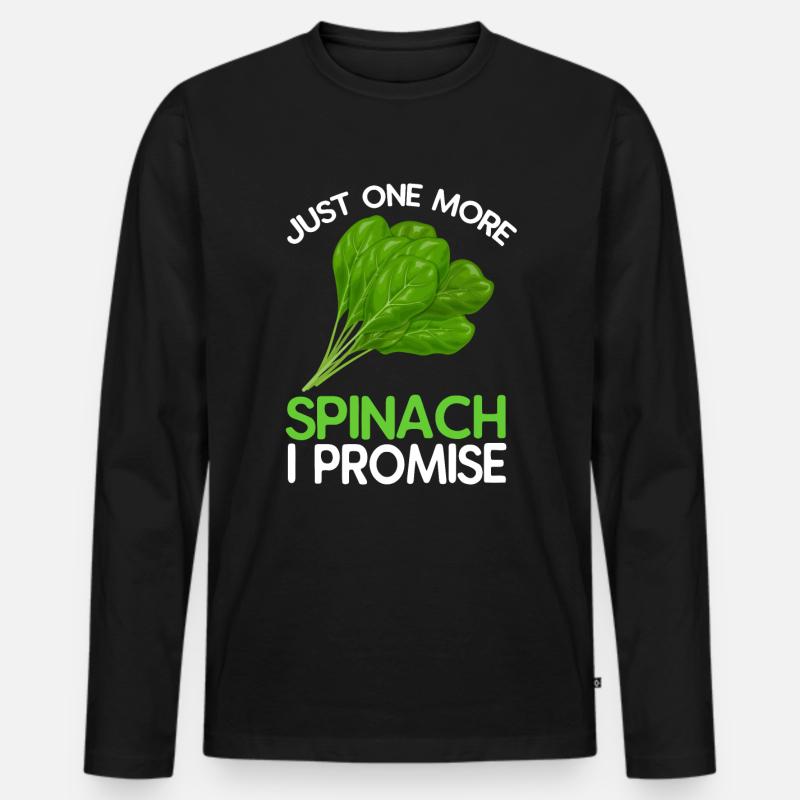 Spinat - Männer Premium Bio Langarmshirt - Schwarz