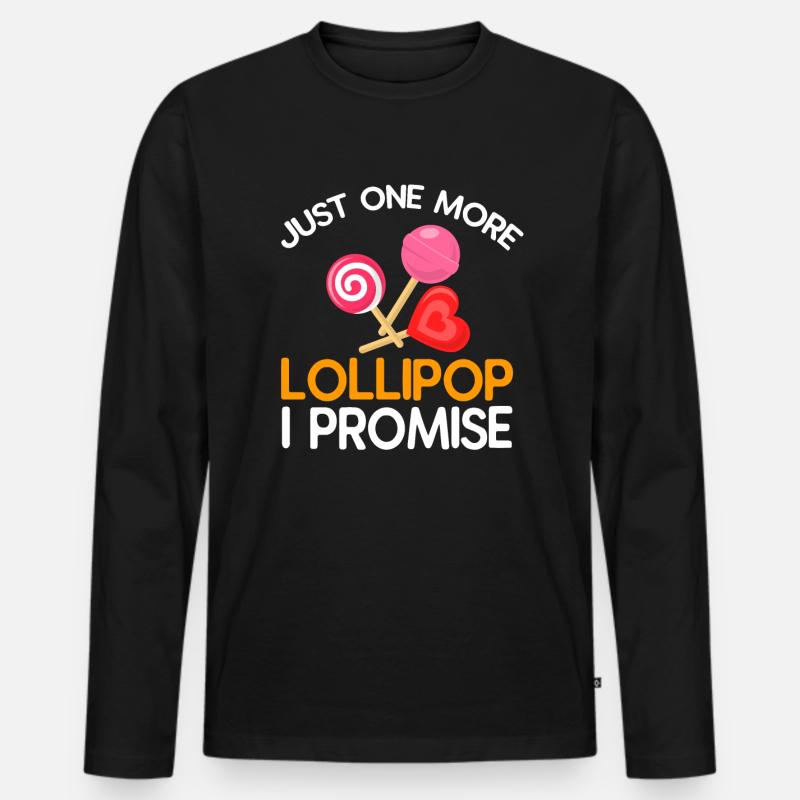 Lollipop Bonbon Süßes Geschenk - Männer Premium Bio Langarmshirt - Schwarz