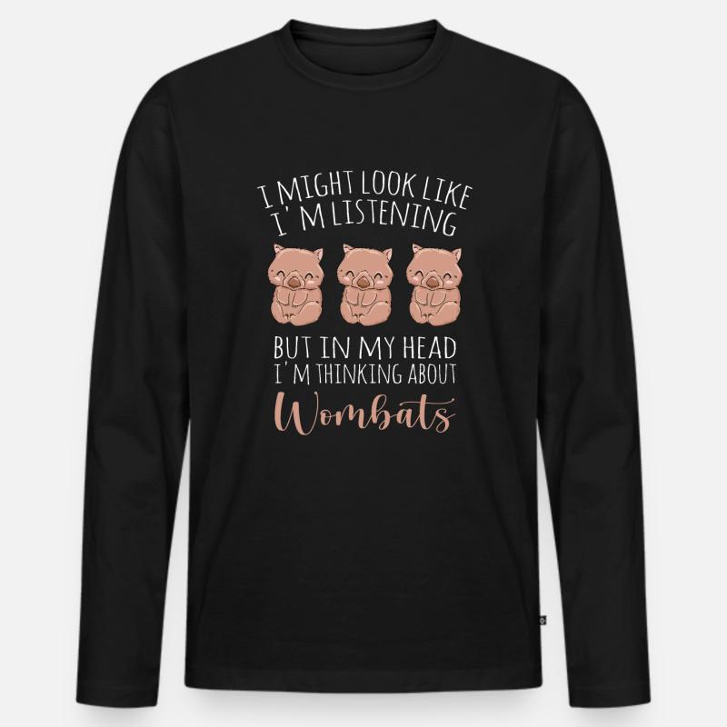 Wombat - Männer Premium Bio Langarmshirt - Schwarz