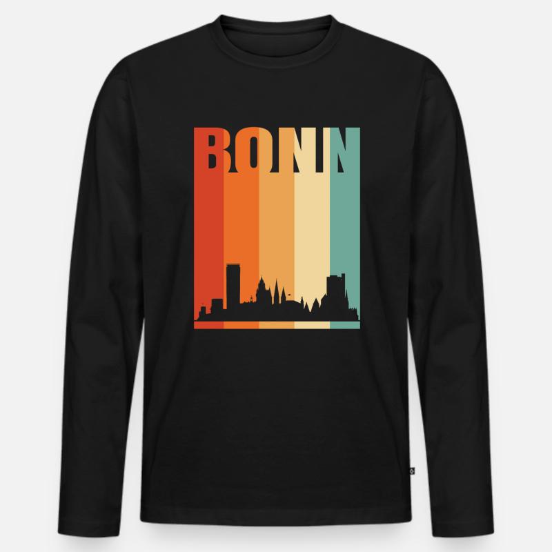 Bonn - Männer Premium Bio Langarmshirt - Schwarz