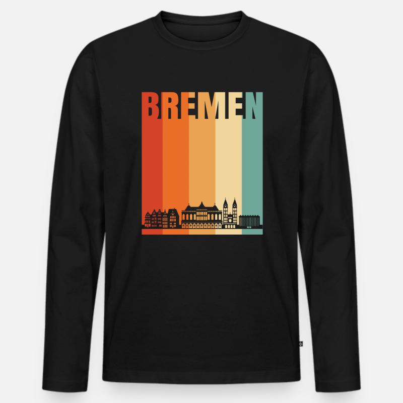 Bremen - Männer Premium Bio Langarmshirt - Schwarz