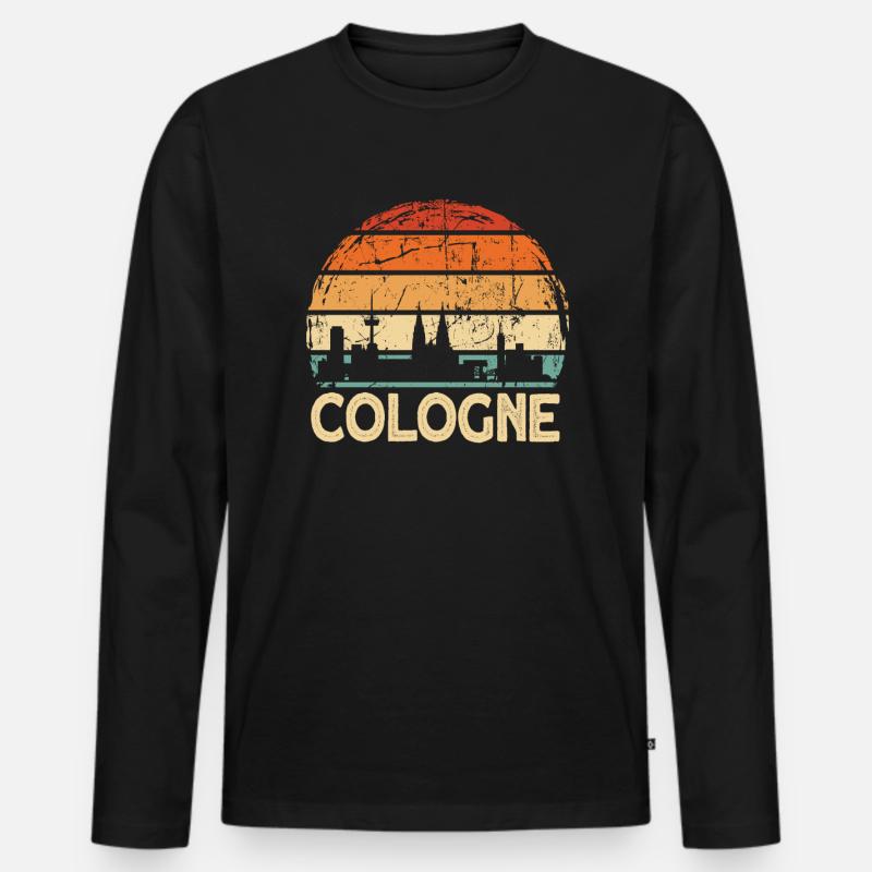 Cologne - Männer Premium Bio Langarmshirt - Schwarz