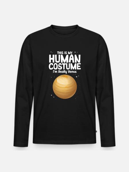 Venus - Men's Premium Organic Long Sleeve Shirt - black