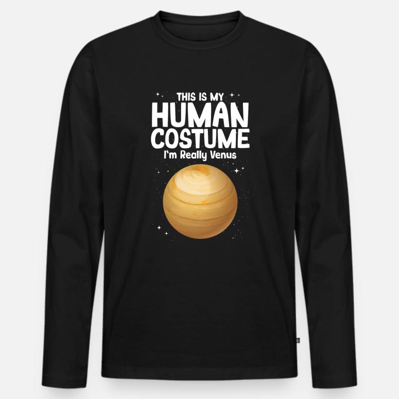 Venus - Männer Premium Bio Langarmshirt - Schwarz
