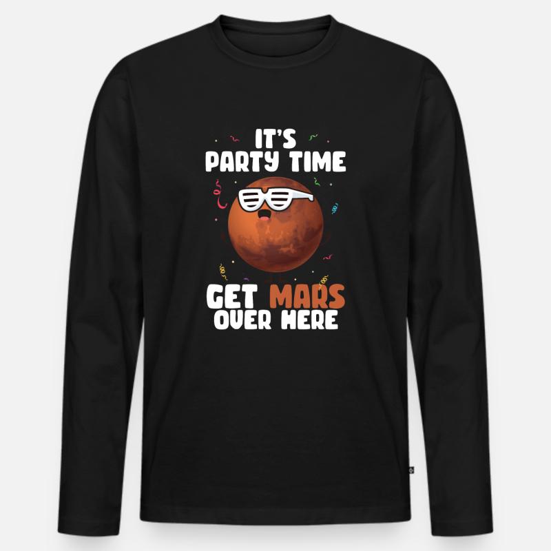 Mars - Männer Premium Bio Langarmshirt - Schwarz