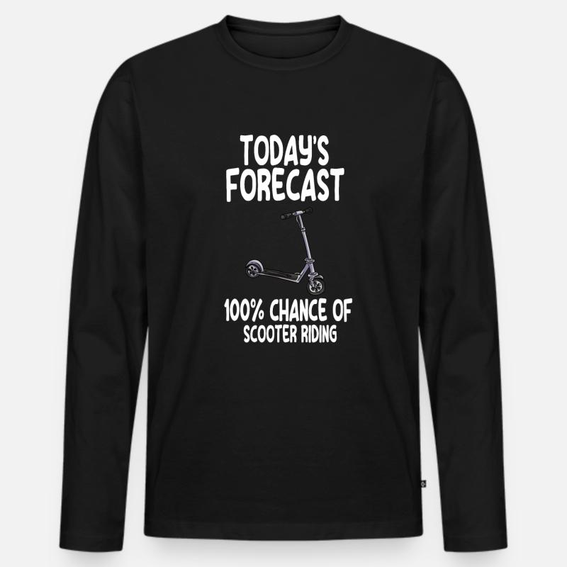 Scooter Roller Tretroller Geschenk - Männer Premium Bio Langarmshirt - Schwarz