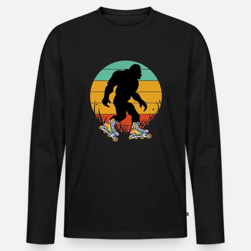 Inline Skating Inline Skating Gift - Men's Premium Organic Long Sleeve Shirt - black