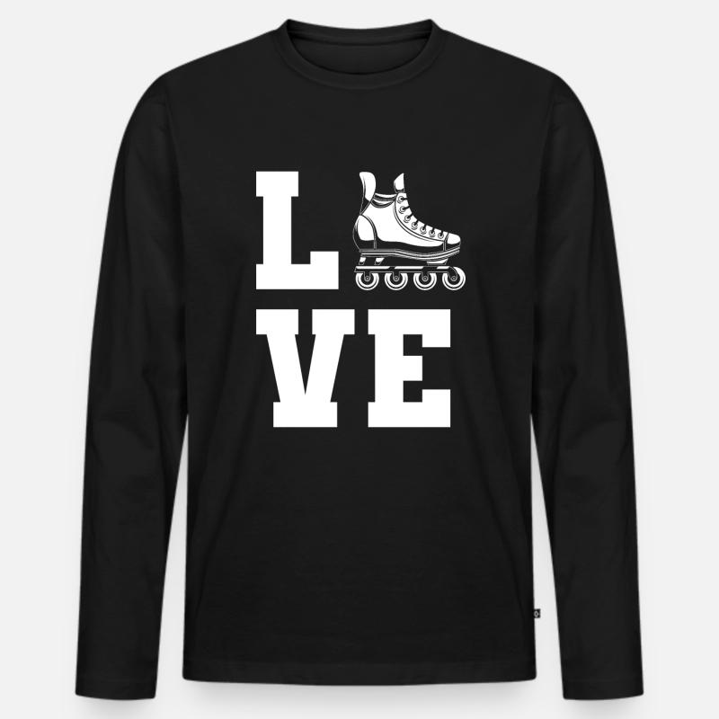 Inline Skating Inline Skating Gift - Men's Premium Organic Long Sleeve Shirt - black