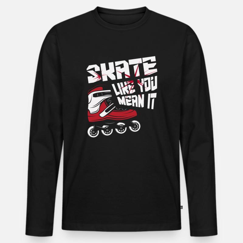 Inlineskating Inlineskater Geschenk - Männer Premium Bio Langarmshirt - Schwarz
