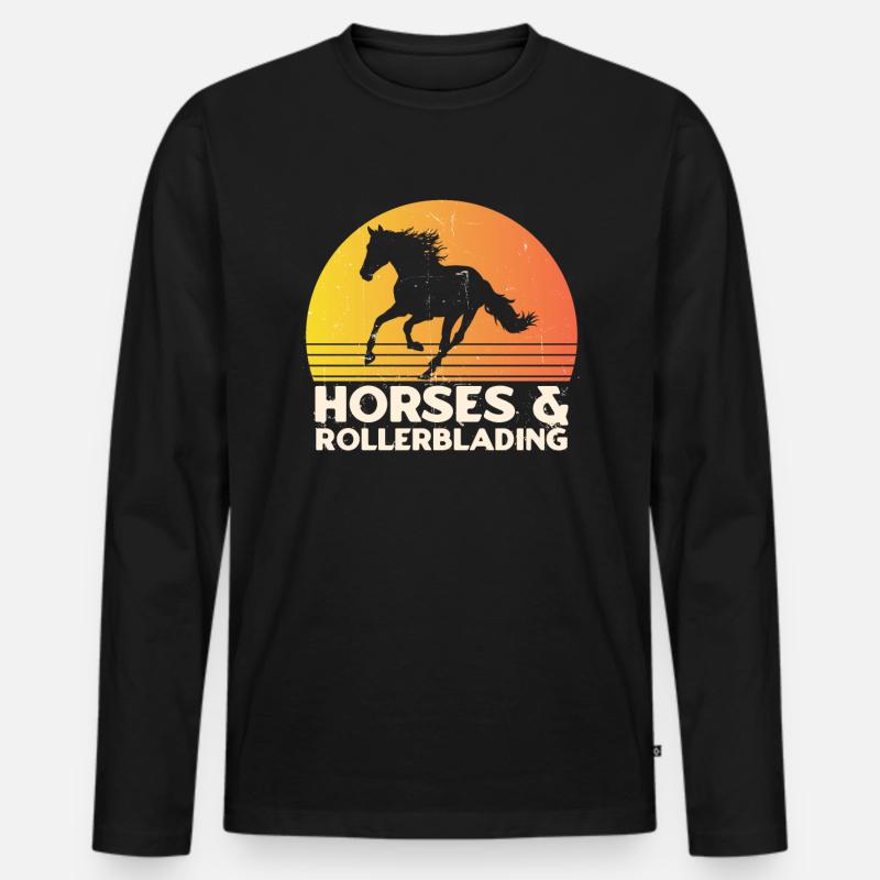 Inline Skating Inline Skating Gift - Men's Premium Organic Long Sleeve Shirt - black