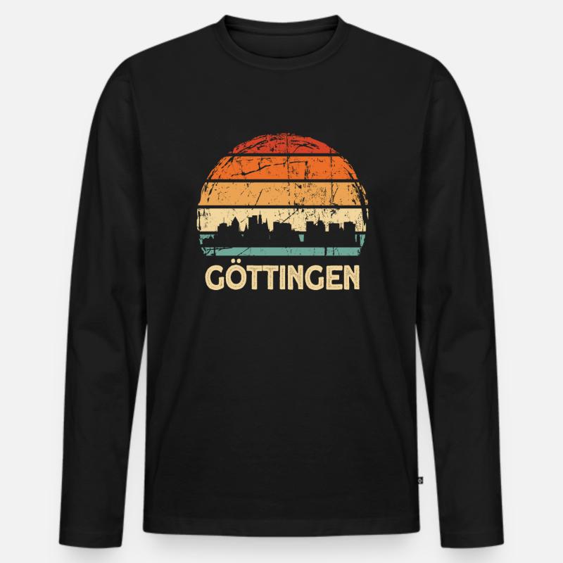 Göttingen - Männer Premium Bio Langarmshirt - Schwarz