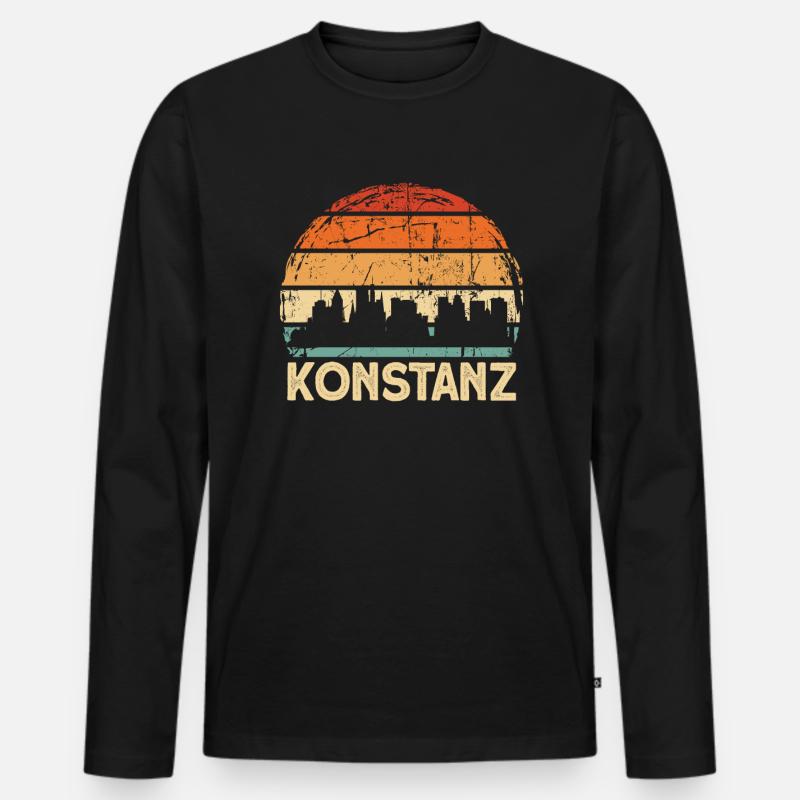 Konstanz - Männer Premium Bio Langarmshirt - Schwarz