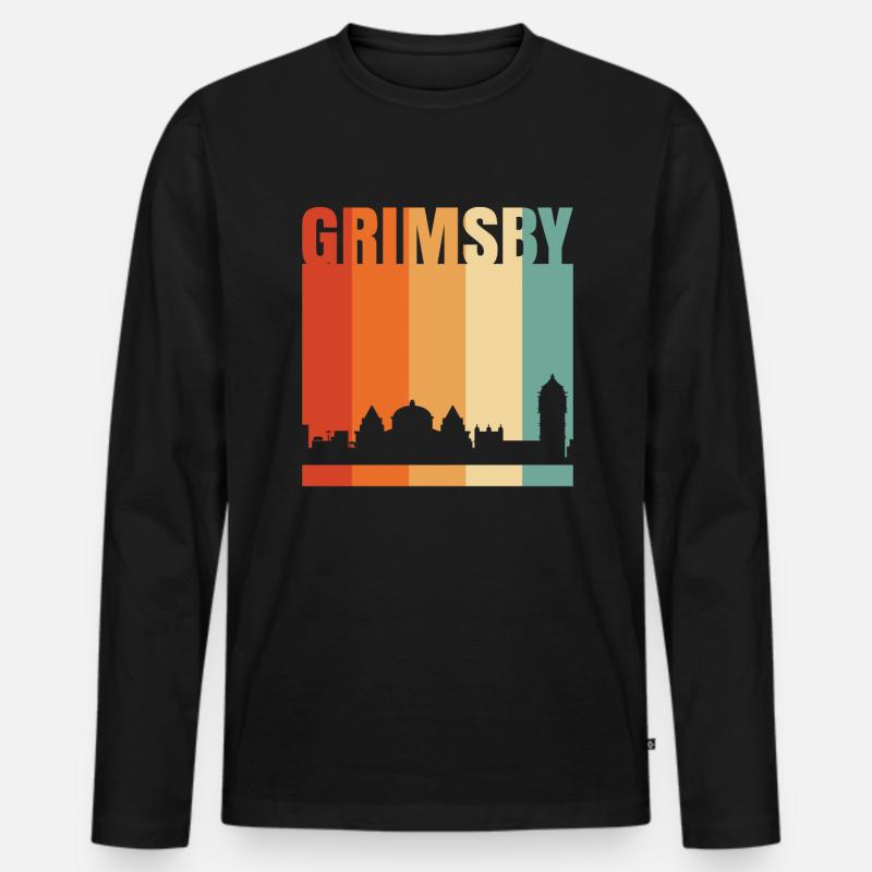 Grimsby - Männer Premium Bio Langarmshirt - Schwarz