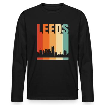 Leeds - T-shirt manches longues Premium bio Homme - noir - Devant - Nico (187cm)
