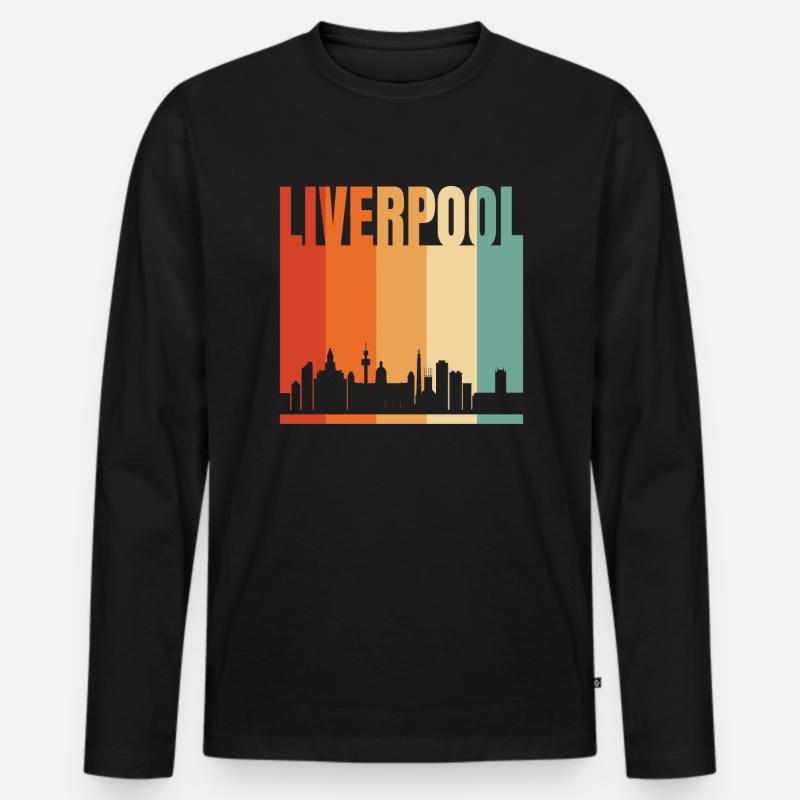 Liverpool - Männer Premium Bio Langarmshirt - Schwarz