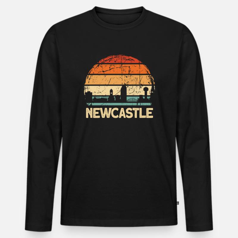 Newcastle - Männer Premium Bio Langarmshirt - Schwarz