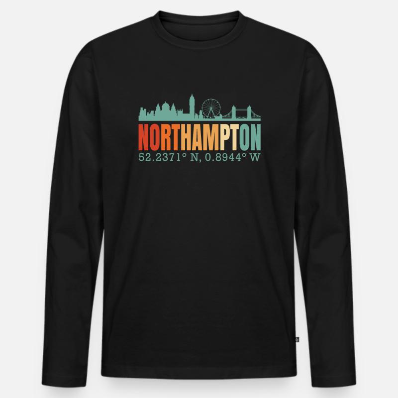 Northampton - Männer Premium Bio Langarmshirt - Schwarz