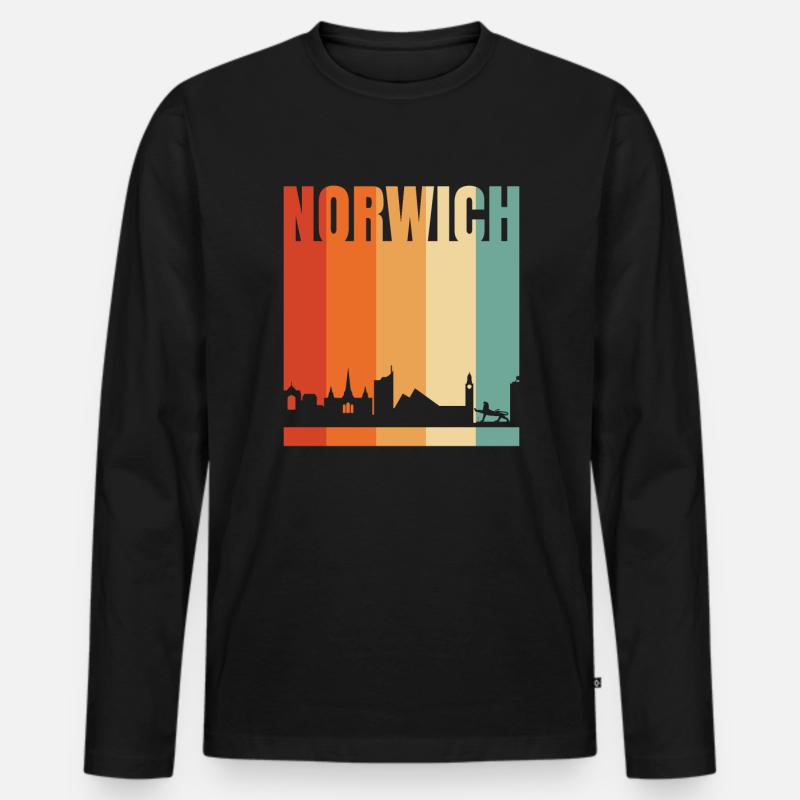 Norwich - Männer Premium Bio Langarmshirt - Schwarz