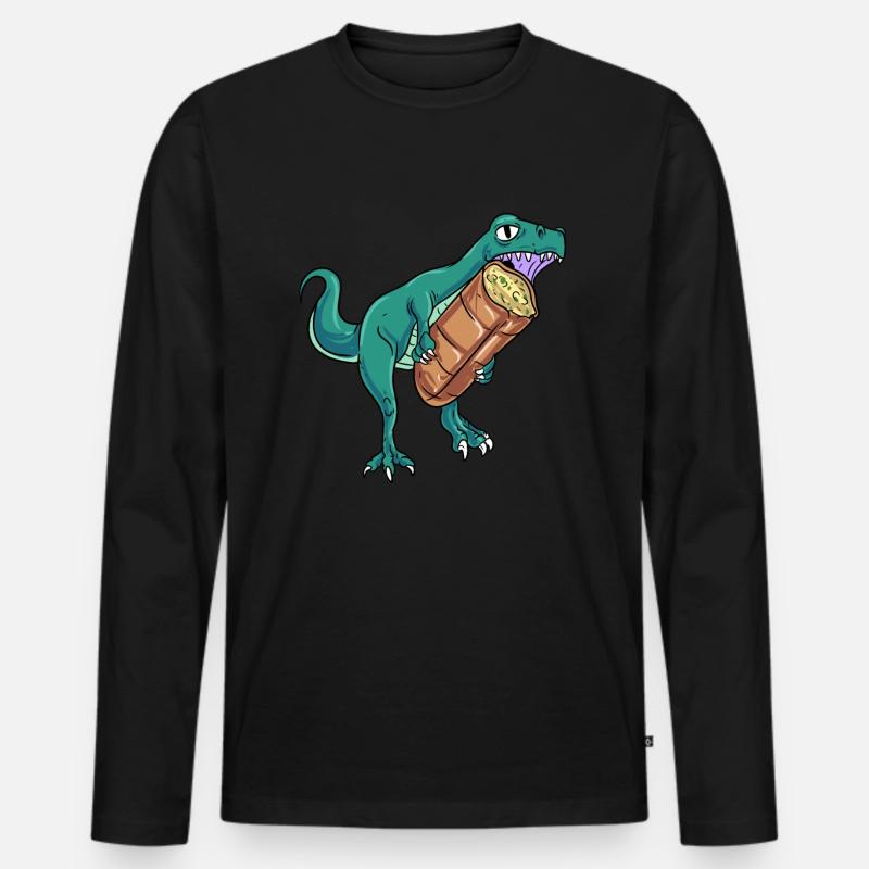 Knoblauch Knoblauchbrot Geschenk - Männer Premium Bio Langarmshirt - Schwarz