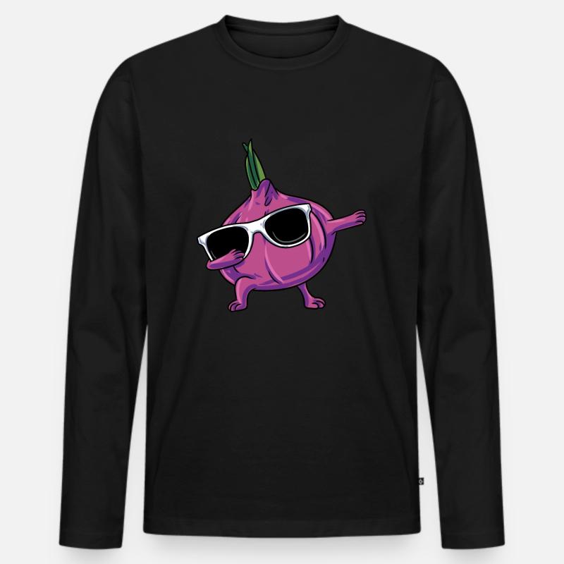 Knoblauch Knoblauchbrot Geschenk - Männer Premium Bio Langarmshirt - Schwarz