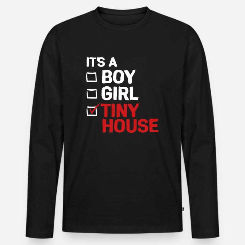 Tiny House - Männer Premium Bio Langarmshirt - Schwarz