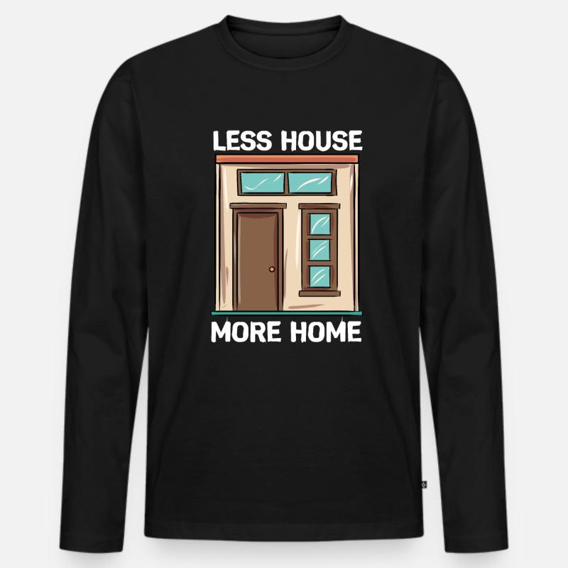 Tiny House - Männer Premium Bio Langarmshirt - Schwarz