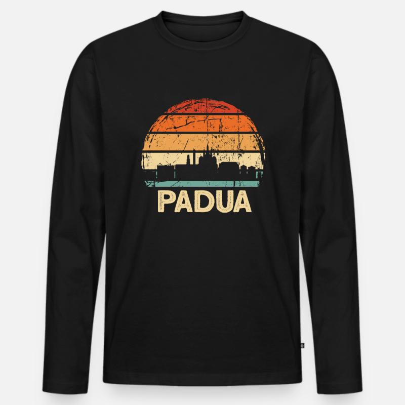 Padua - Männer Premium Bio Langarmshirt - Schwarz