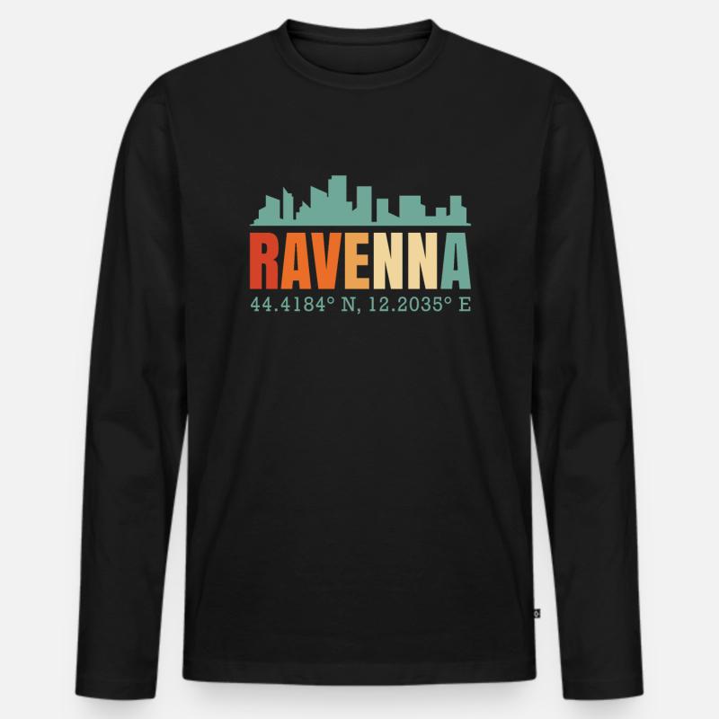 Ravenna - Männer Premium Bio Langarmshirt - Schwarz