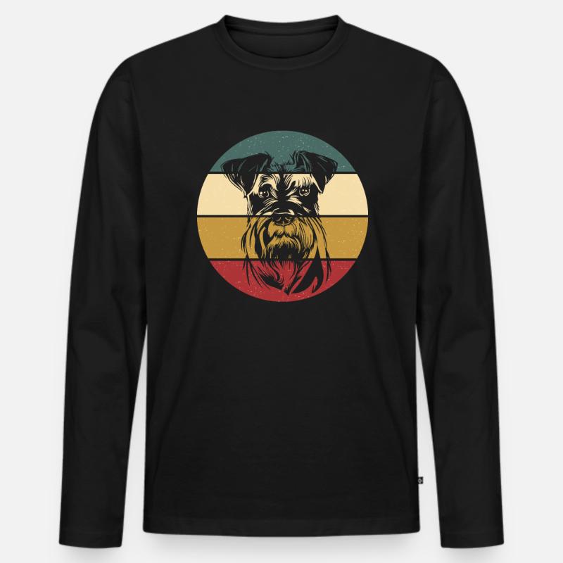 Zwergschnauzer - Männer Premium Bio Langarmshirt - Schwarz