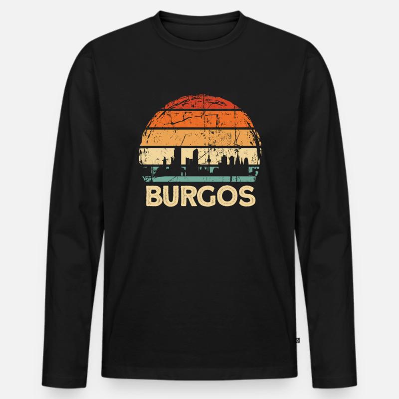 burgos - Männer Premium Bio Langarmshirt - Schwarz
