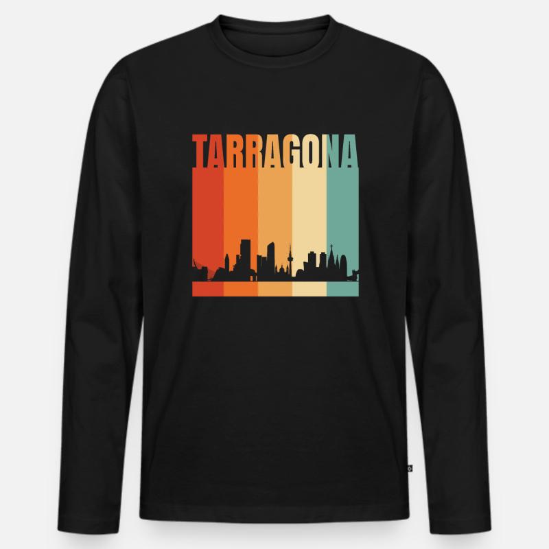 Tarragona - Männer Premium Bio Langarmshirt - Schwarz