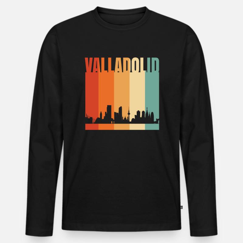 Valladolid - Männer Premium Bio Langarmshirt - Schwarz