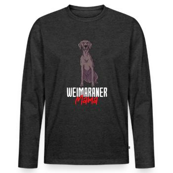 Weimaraner - Männer Premium Bio Langarmshirt - Anthrazit meliert - Vorne - Nico (187cm)